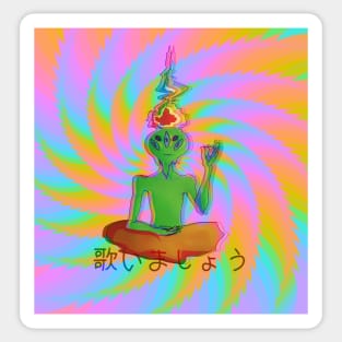 Monk alien Sticker